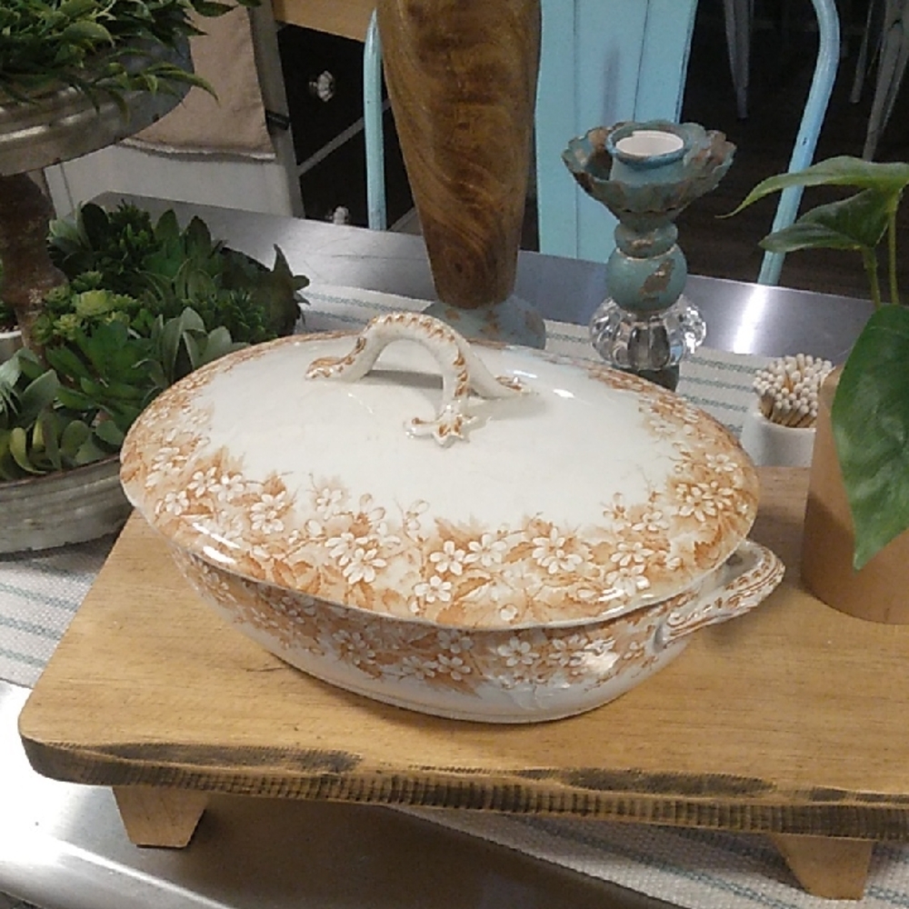 Vintage E.Bourne & J.E Leigh Mayflower Covered Serving Dish